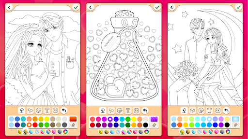 Valentines love coloring book screenshot