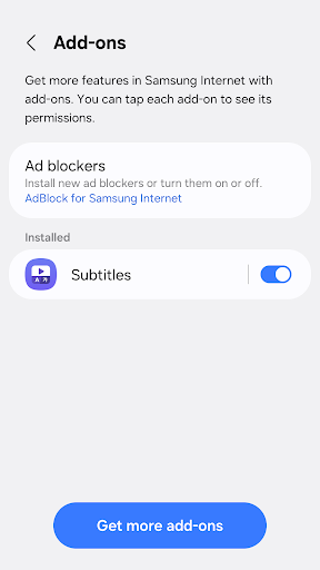 Samsung Browser screenshot