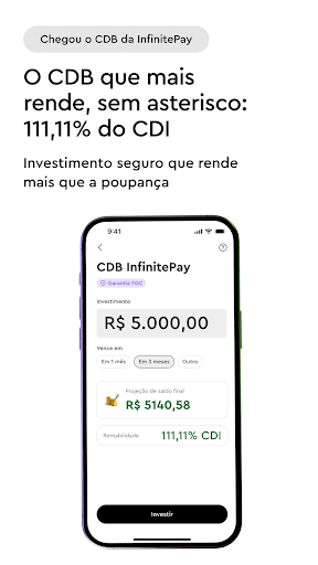 InfinitePay Tap, Conta, Cartão screenshot