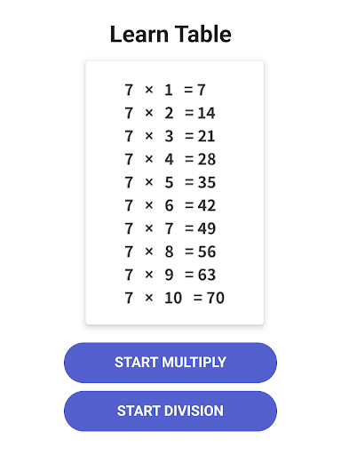 Times Table - Learn Math screenshot