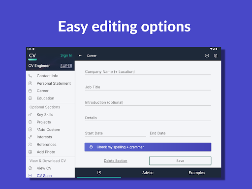 Resume Builder - CV Engineer screenshot