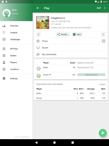 Board Game Stats screenshot