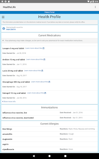 HealtheLife screenshot