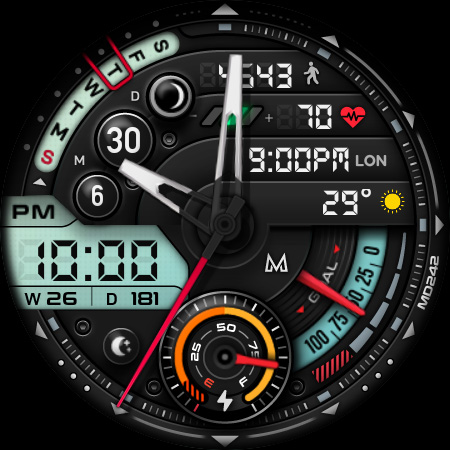 MD242 Hybrid watch face screenshot