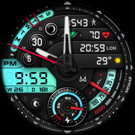 MD242 Hybrid watch face screenshot