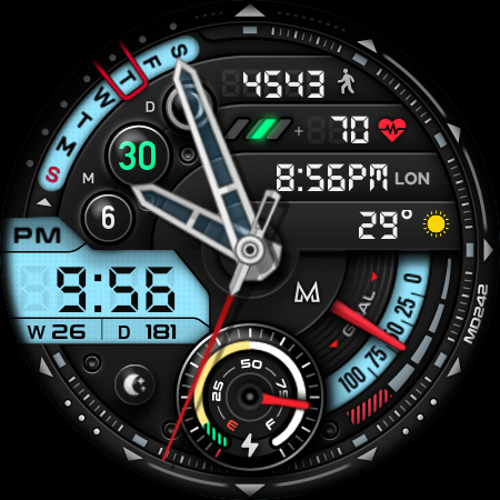 MD242 Hybrid watch face screenshot