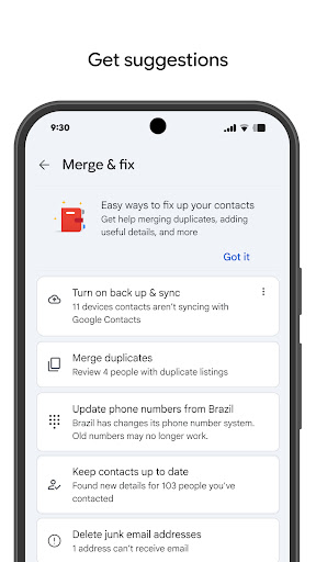 Contacts screenshot