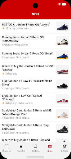 J23 - Jordan Release Dates screenshot