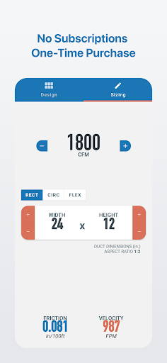 Ductulator - HVAC Duct Sizing screenshot