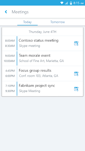 Skype for Business for Android screenshot