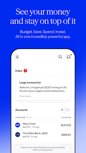 Albert: Budgeting and Banking screenshot