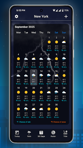 9Weather: Weather forecast screenshot