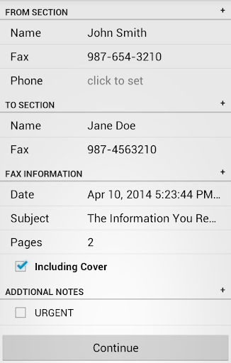 FaxCover Pro Create Cover Page screenshot