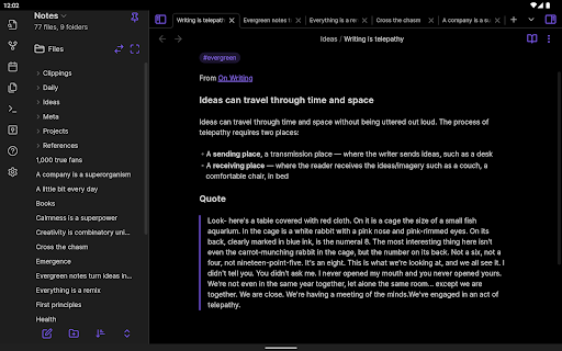Obsidian screenshot