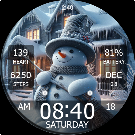 Key WF55 Snowman Watch Face screenshot