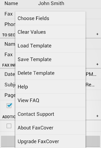 FaxCover Pro Create Cover Page screenshot