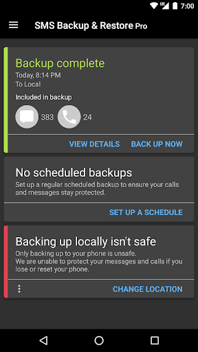 SMS Backup & Restore Pro screenshot