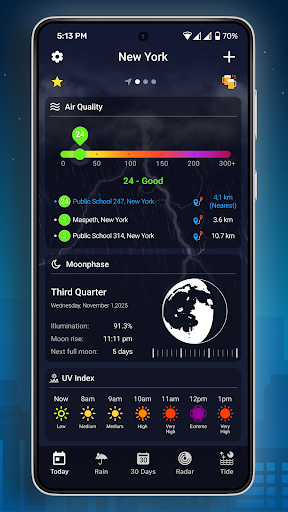 9Weather: Weather forecast screenshot