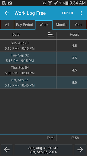 Work Log Pro screenshot