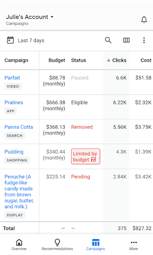 Google Ads screenshot