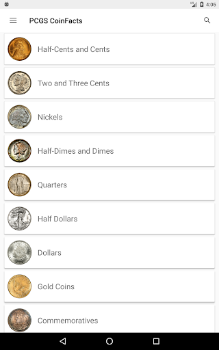 PCGS CoinFacts - U.S. Coin Val screenshot