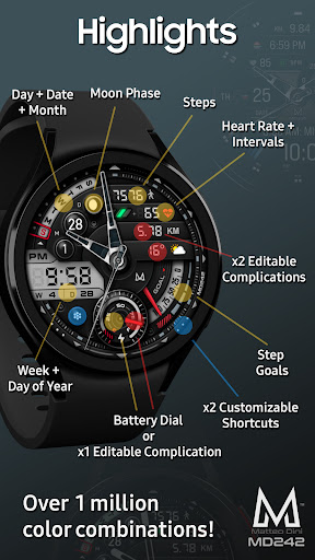 MD242 Hybrid watch face screenshot