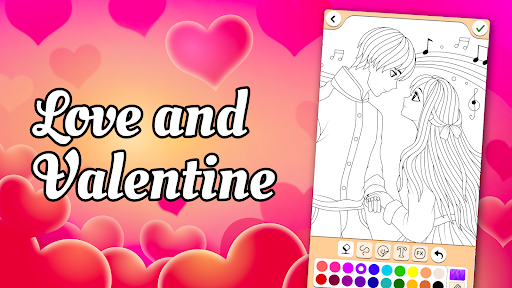 Valentines love coloring book screenshot