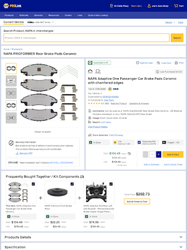 NAPA PROLink screenshot