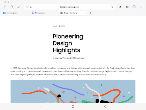 Samsung Browser screenshot