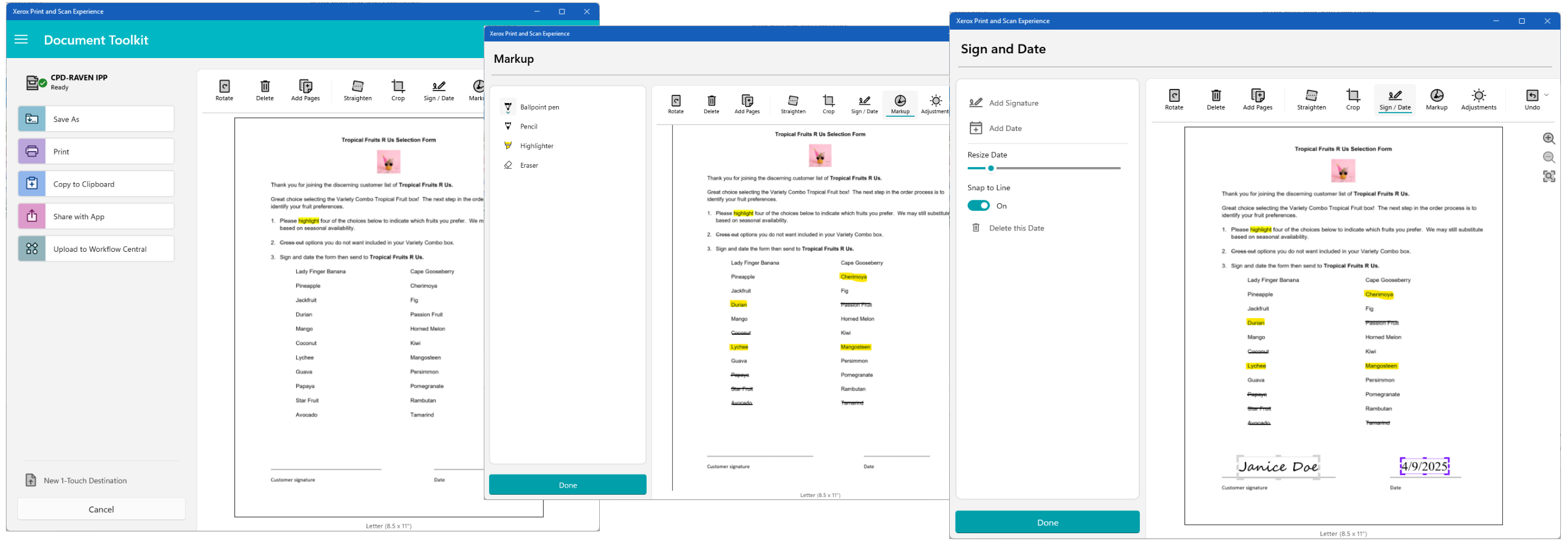 Xerox Print and Scan Experience screenshot