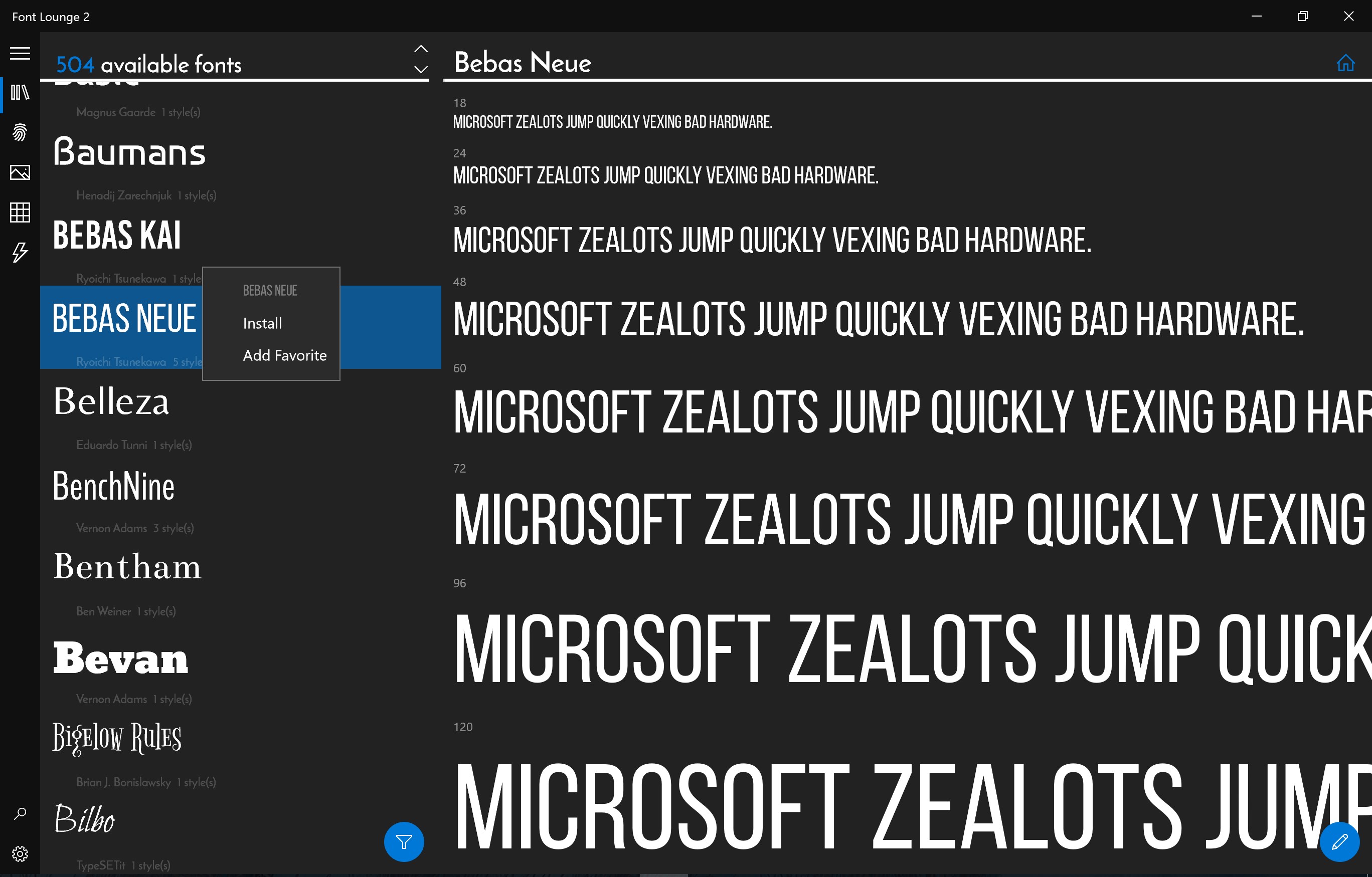 Font Lounge screenshot