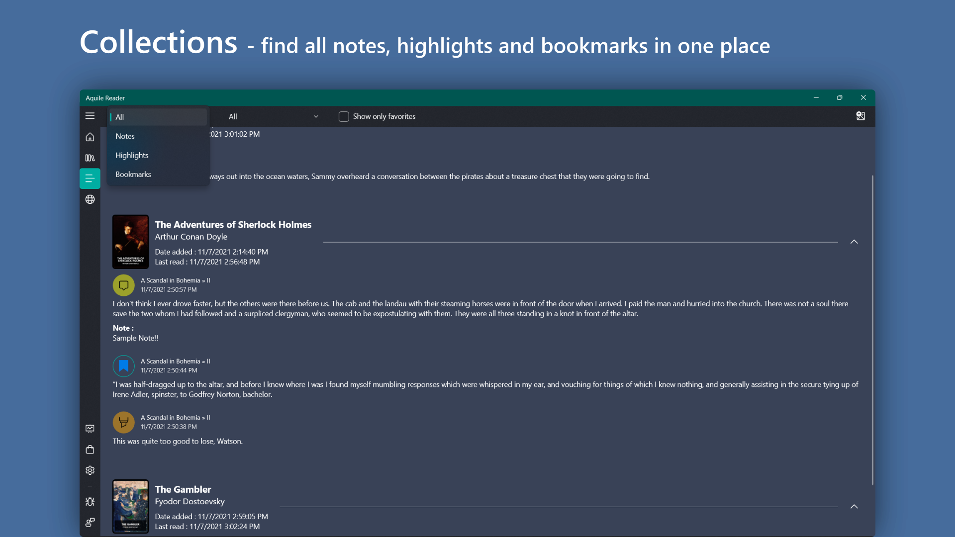 Aquile Reader - Epub Pdf - Modern ebook reader screenshot