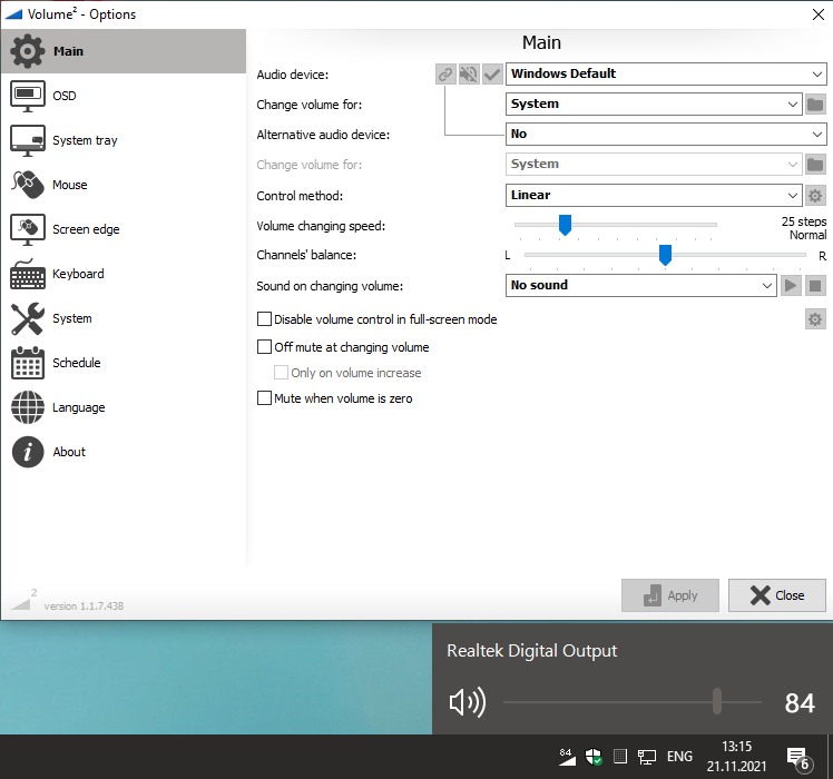 Volume² - advanced Windows volume control screenshot