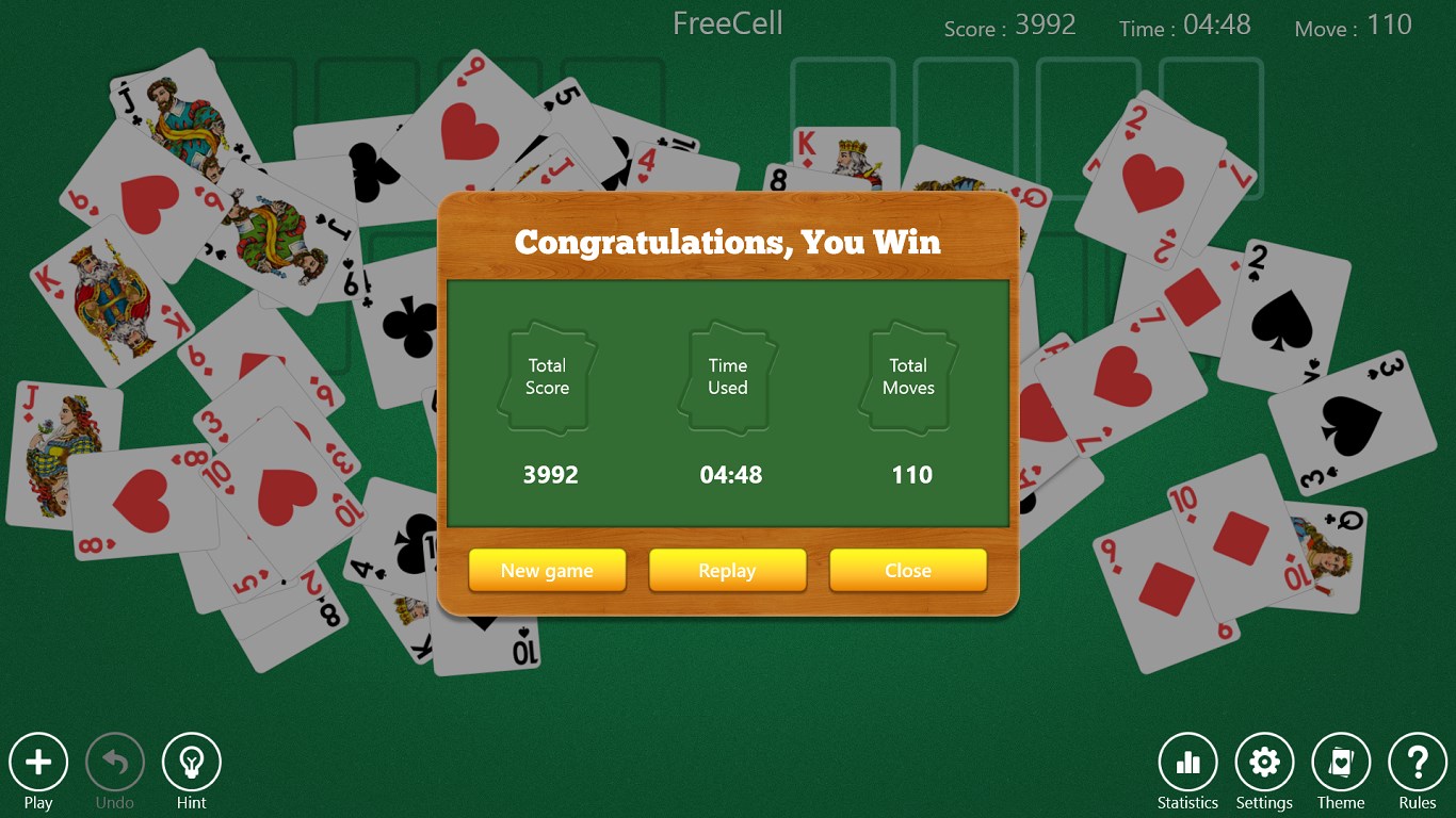 Aces FreeCell Solitaire screenshot