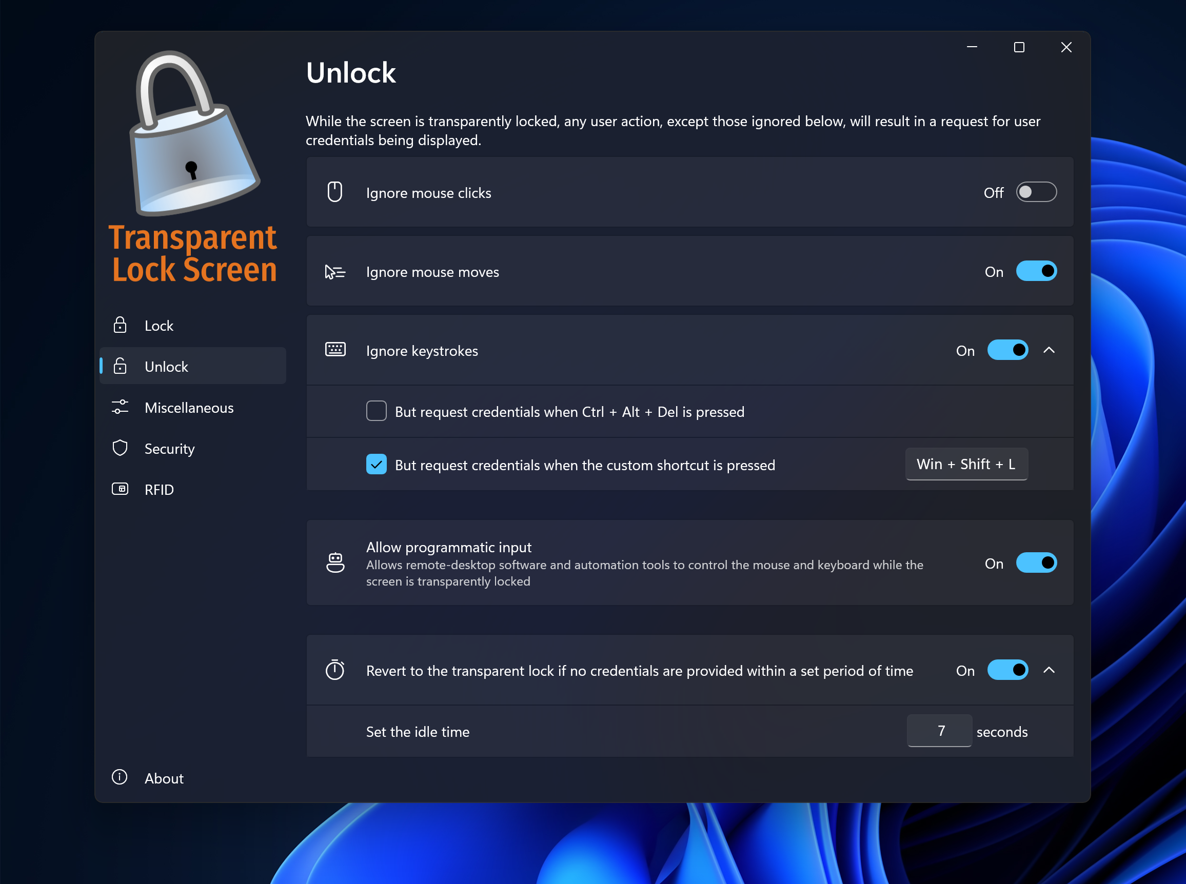Transparent Lock Screen screenshot