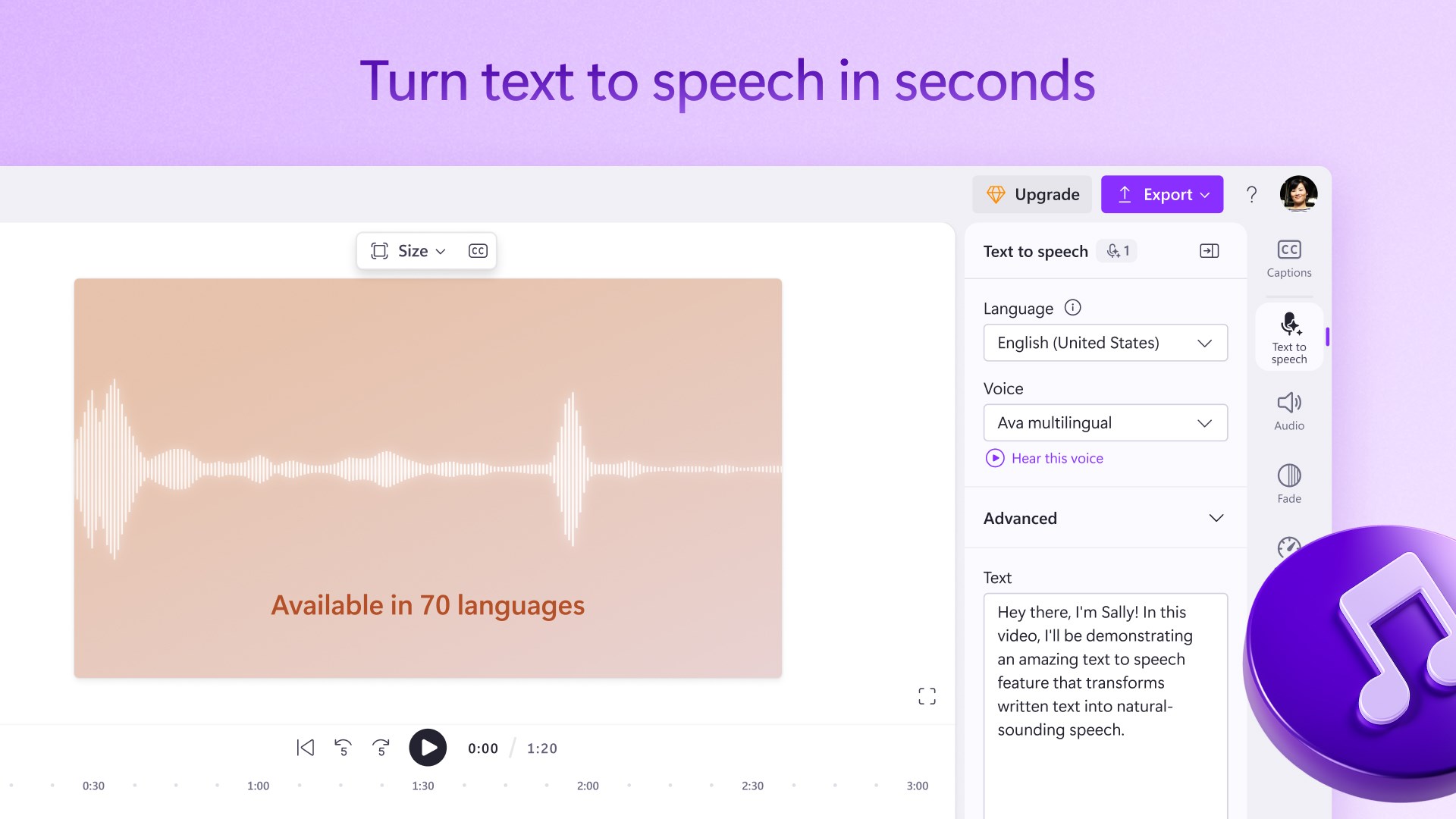 Microsoft Clipchamp screenshot
