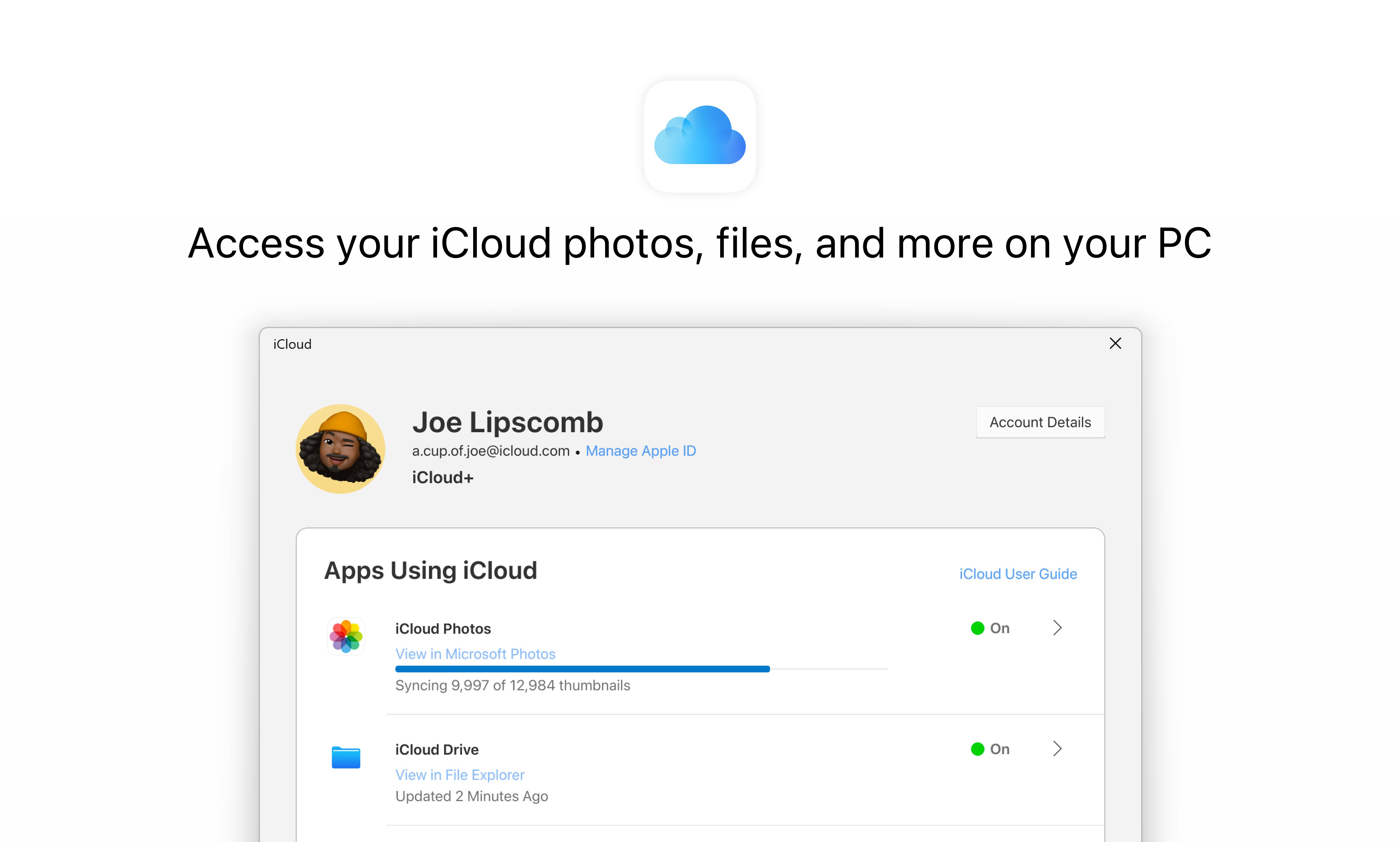 iCloud screenshot