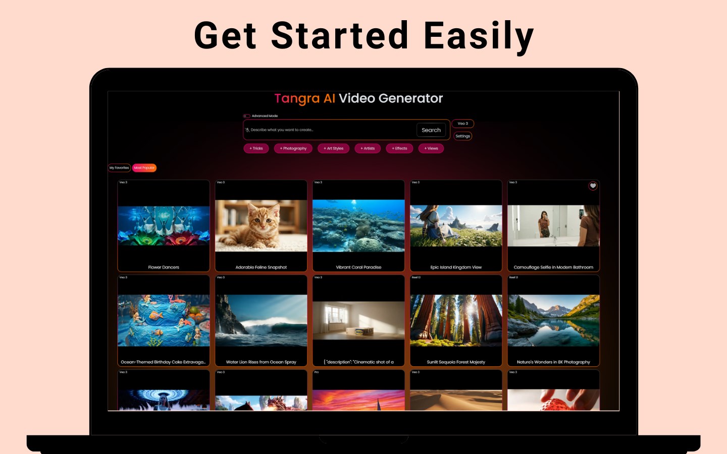 Tangra AI Video Generator screenshot