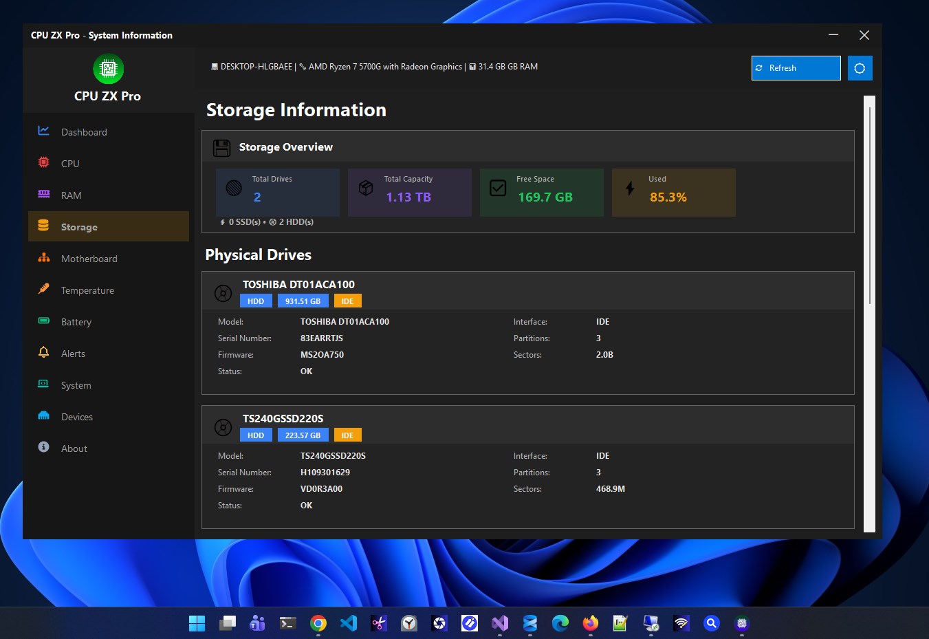 CPU ZX Pro screenshot