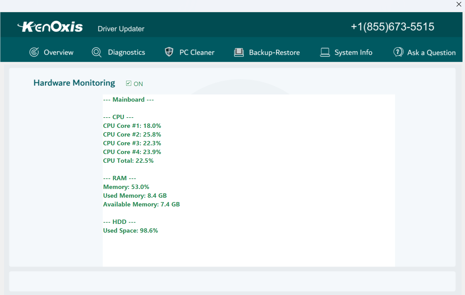 kenoxis driver updater screenshot