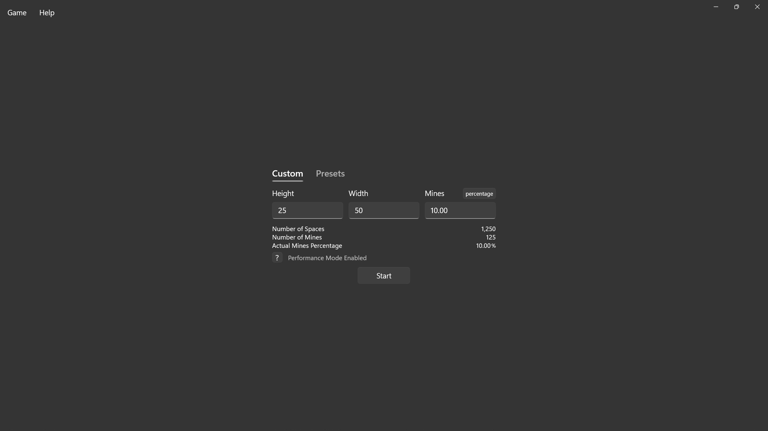 Minesweep screenshot
