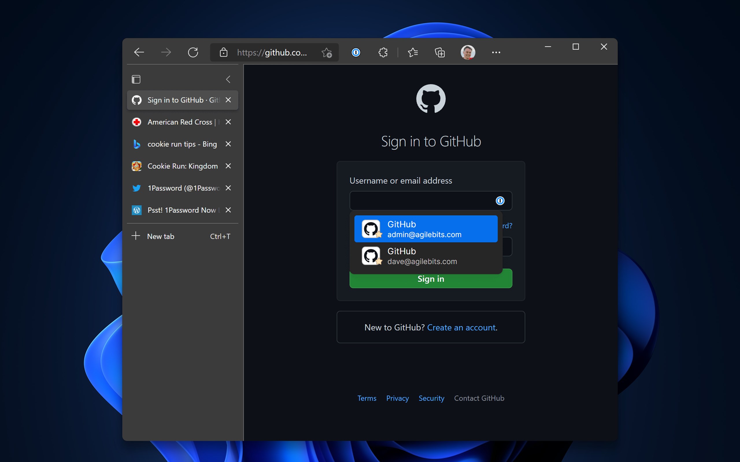 1Password screenshot