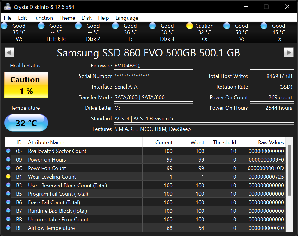 CrystalDiskInfo screenshot