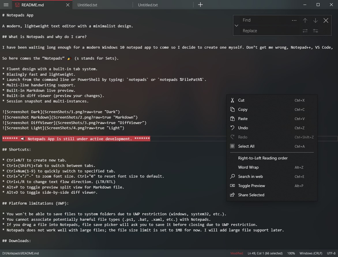 Notepads App screenshot