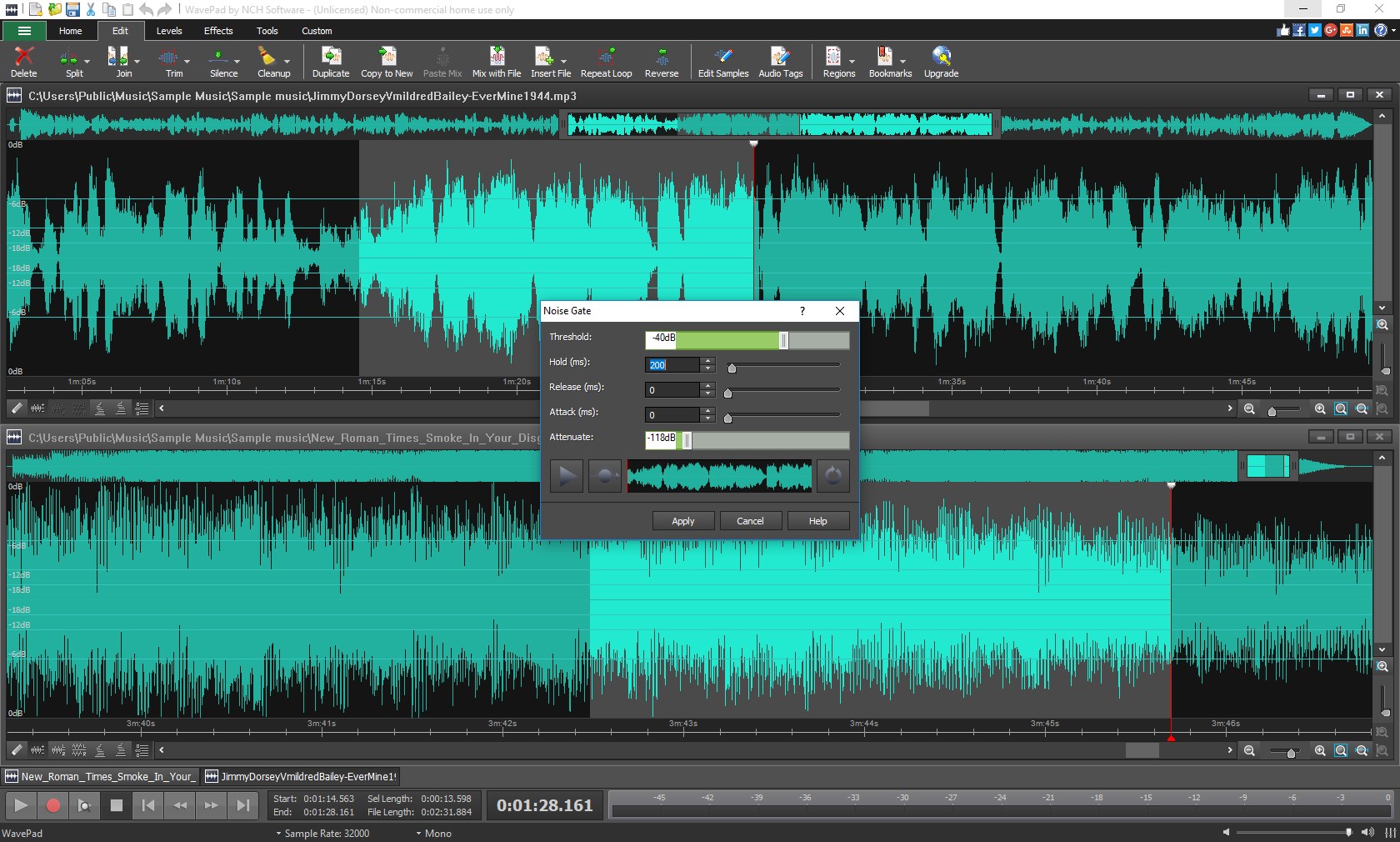 WavePad Audio Editor Software Express Edition screenshot