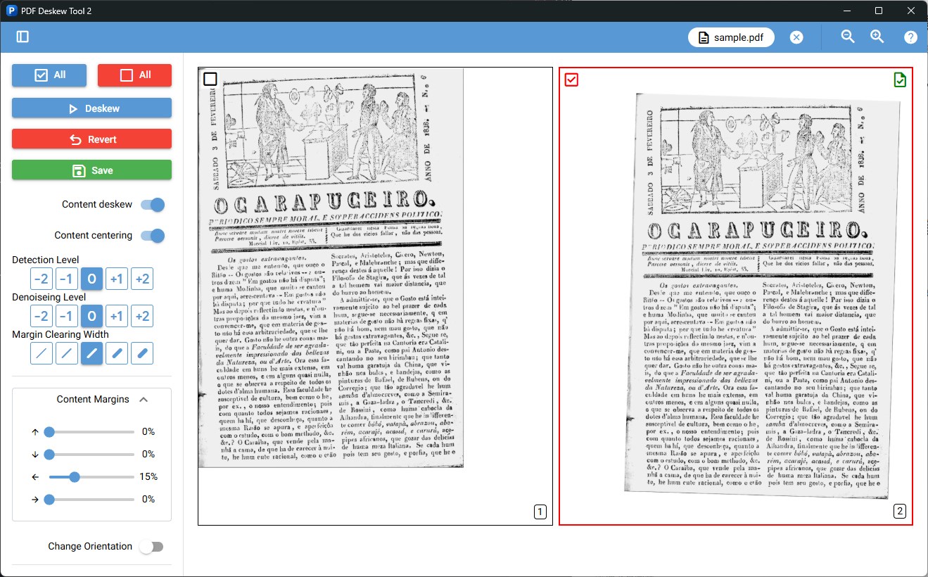 PDF Deskew Tool v2 screenshot