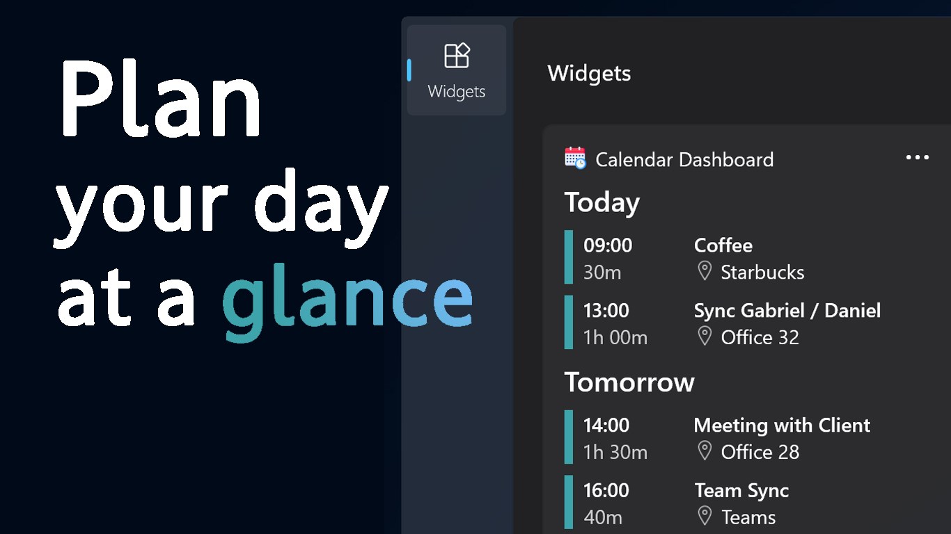 Calendar Dashboard screenshot