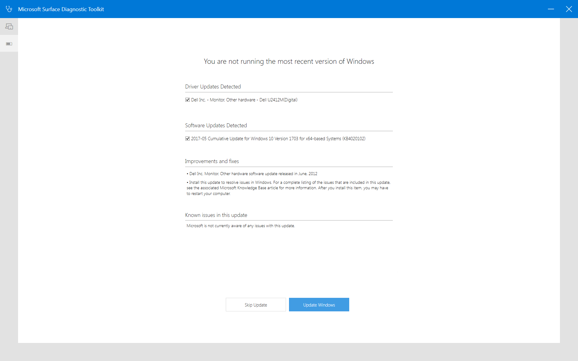 Surface Diagnostic Toolkit screenshot