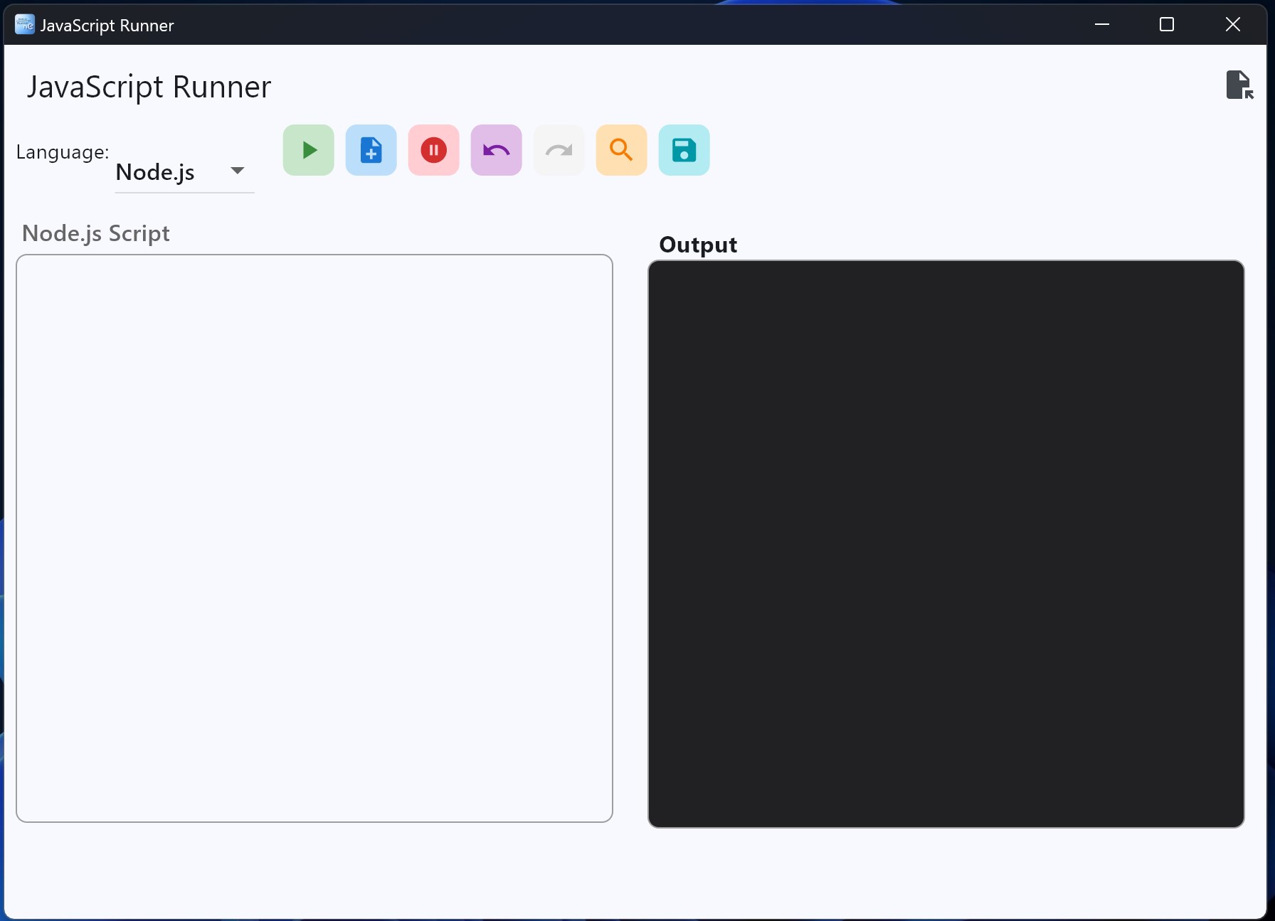 Node.js/JavaScript Runner screenshot