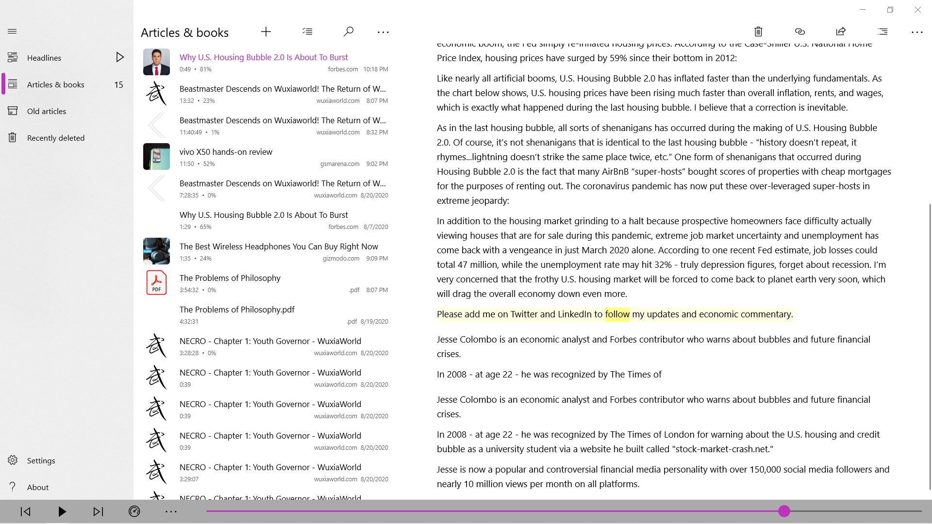 Speech Central: Voice Reader screenshot